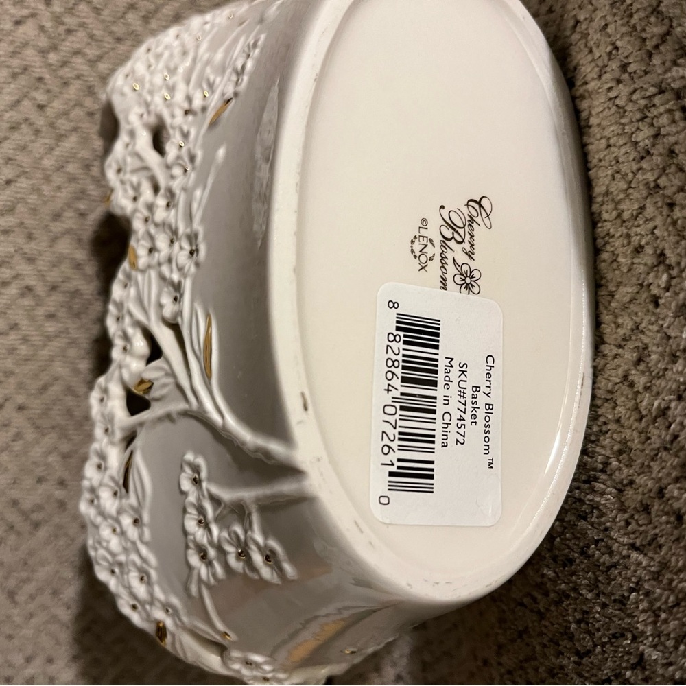 Lenox cherry blossom basket. 7” across - Picture 5 of 6
